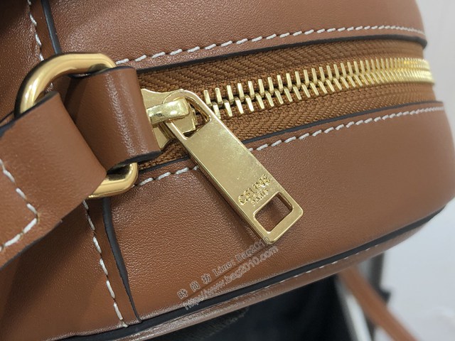 Celine專櫃2022新款經典凱旋門Logo大月餅包斜挎女包 賽琳OVAL CUIR TRIOMPHE大光滑牛皮革橢圓形手袋 sldj2260